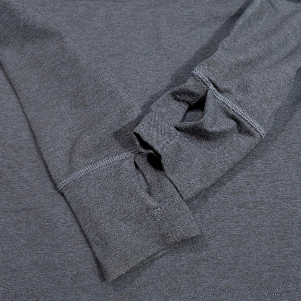 Prana Mens‎ Quarter Zip Pullover Heather Gray Thumbhole Back Pocket Size M 17x24 - Picture 3 of 9